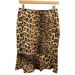 Moschino Leopard Print Skirt 8 vintage Y2K animal black brown